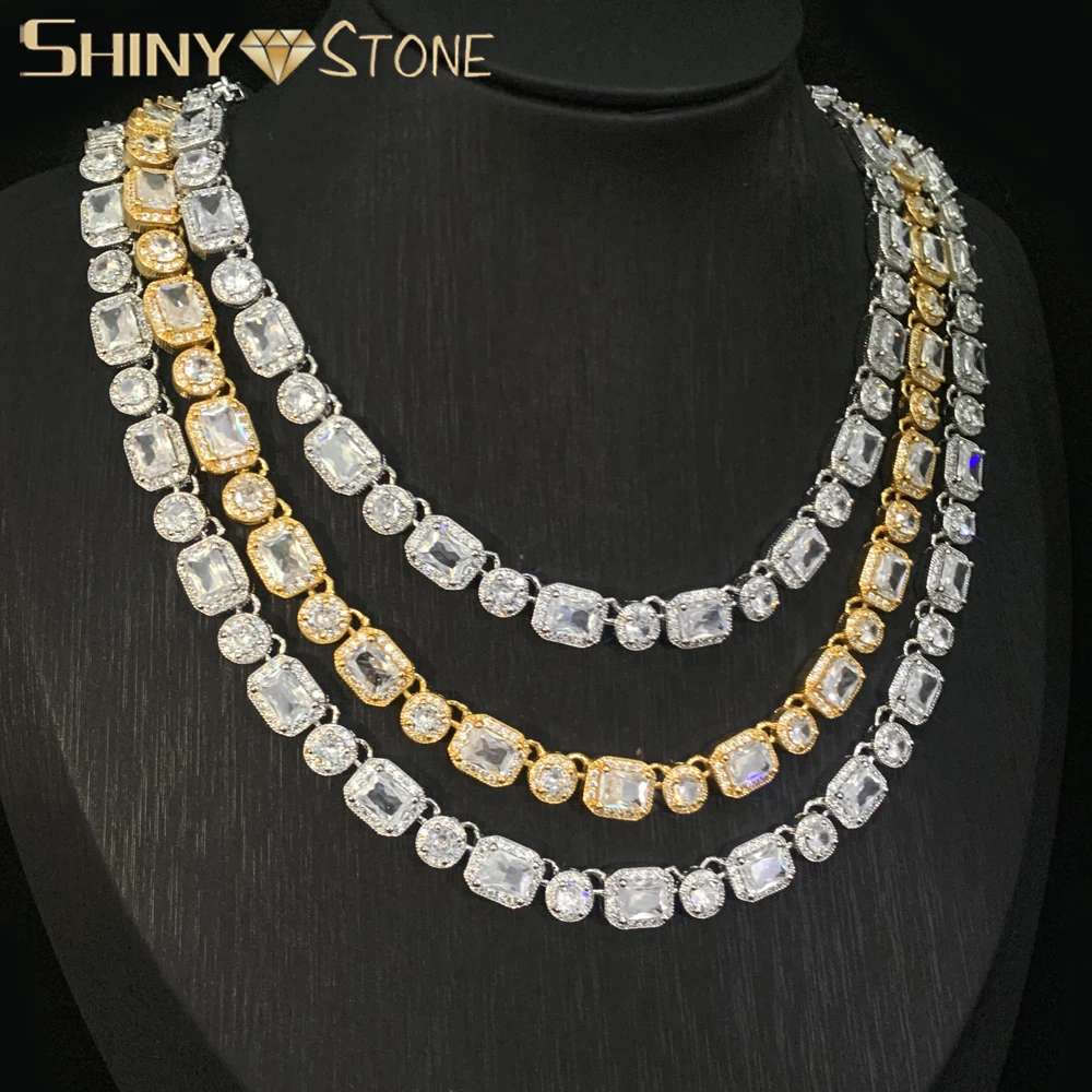 

2024 Luxury Prong Cuban Link Chain Choker Necklace Iced Out Bling Cubic Zircon Cluster Tennis Chain Hip Hop Women Jewelry