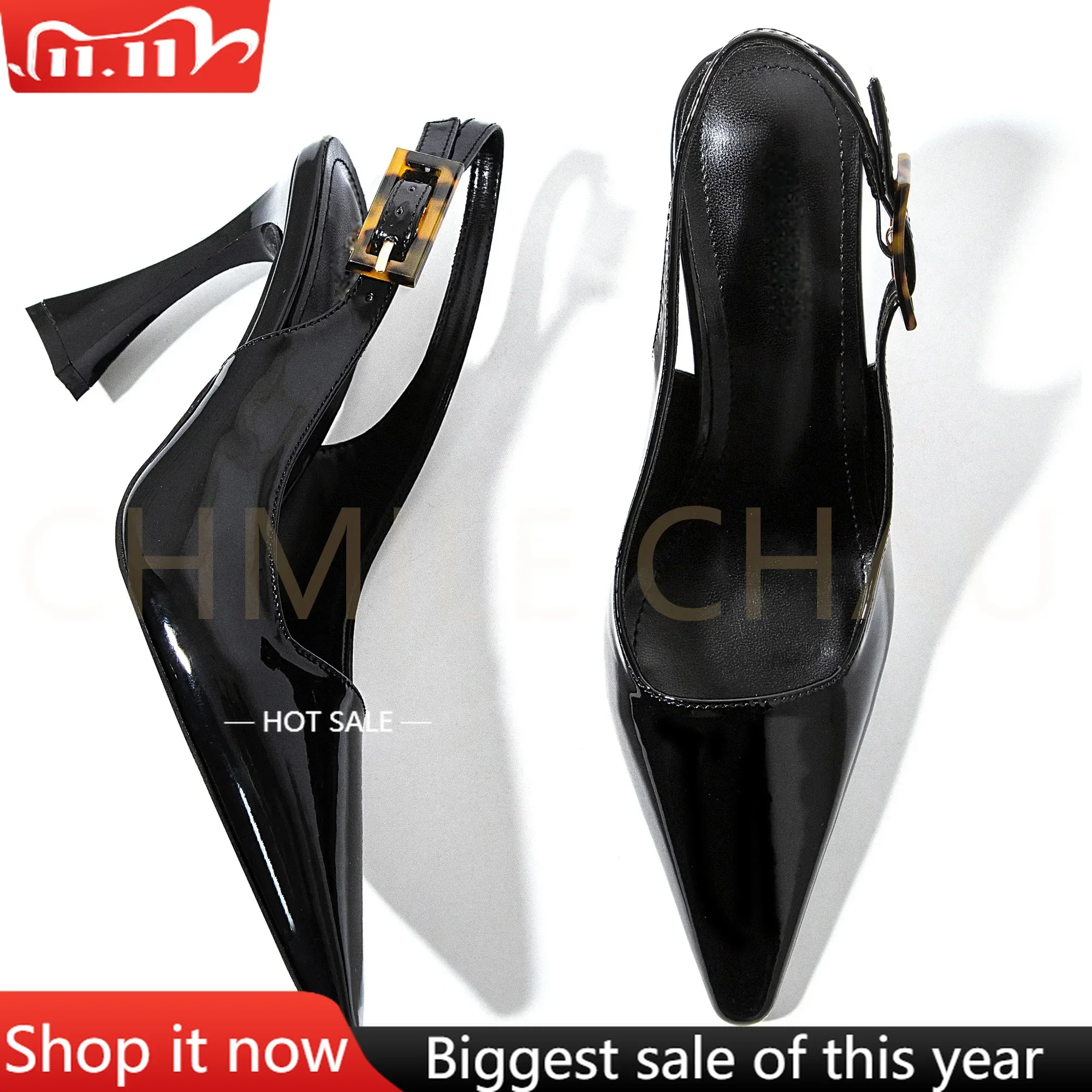 

【Measure your feet length before order】Strange Heel Elegant Luxury Designer Women Sandal High Heel Slingback Prom Shoe 13-CHC-33