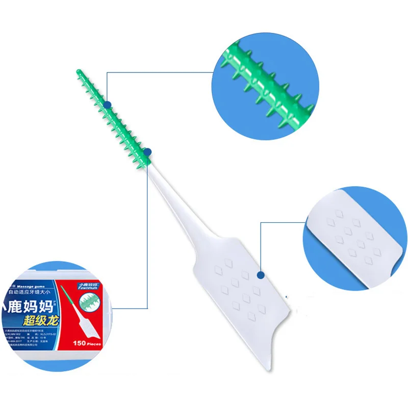 20/150Pcs Interdental Brush Soft Rubber Teeth Cleaning Tools Dental Cleaning Between Teeth Toothbrush Oral Hygiene Care Tool