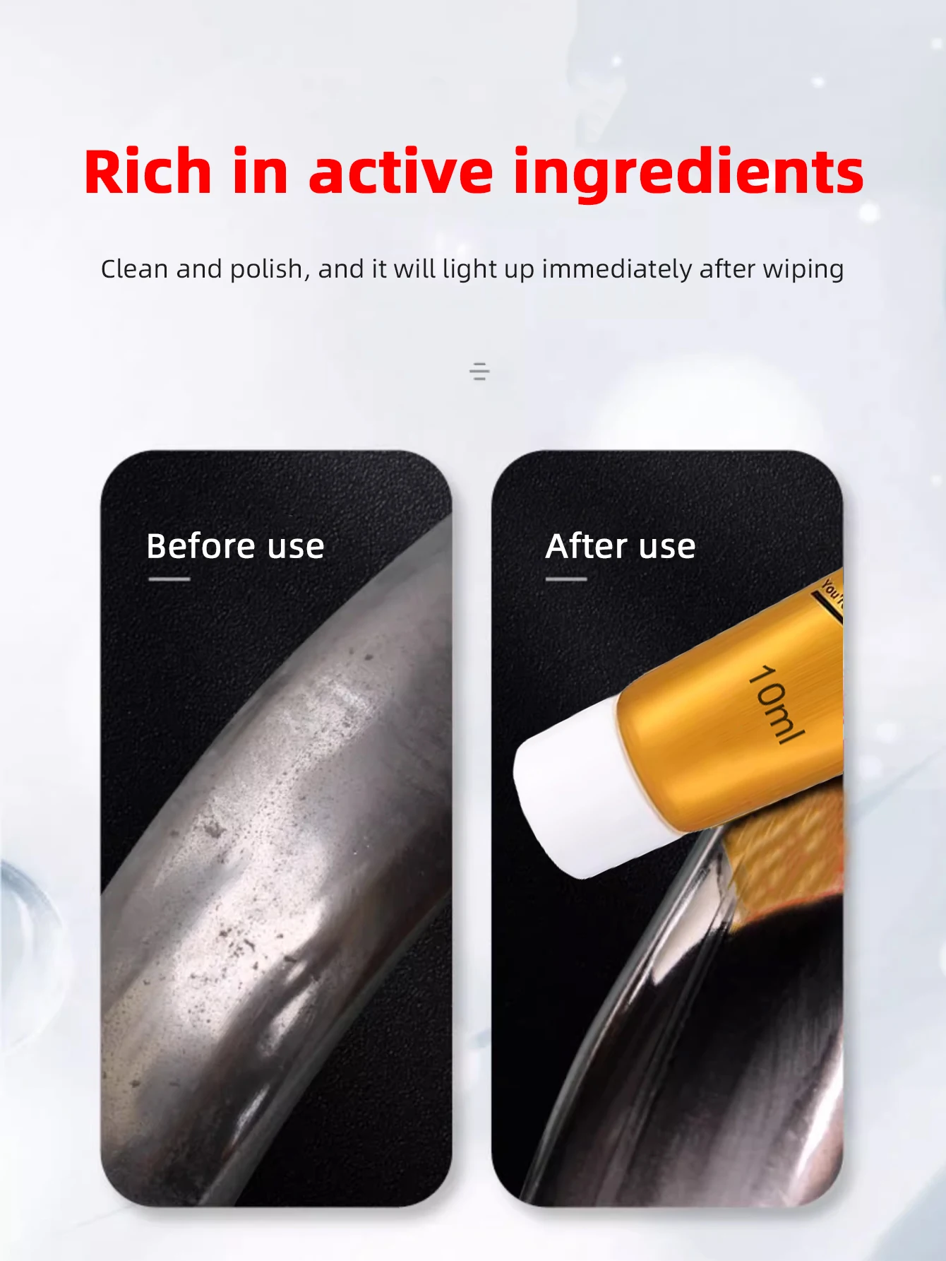 Metal Polishing Kit with Rust Oxidation Removal Paste Stainless Steel Cleaner Includes Gloves Sponge Cloth Universal Polishing