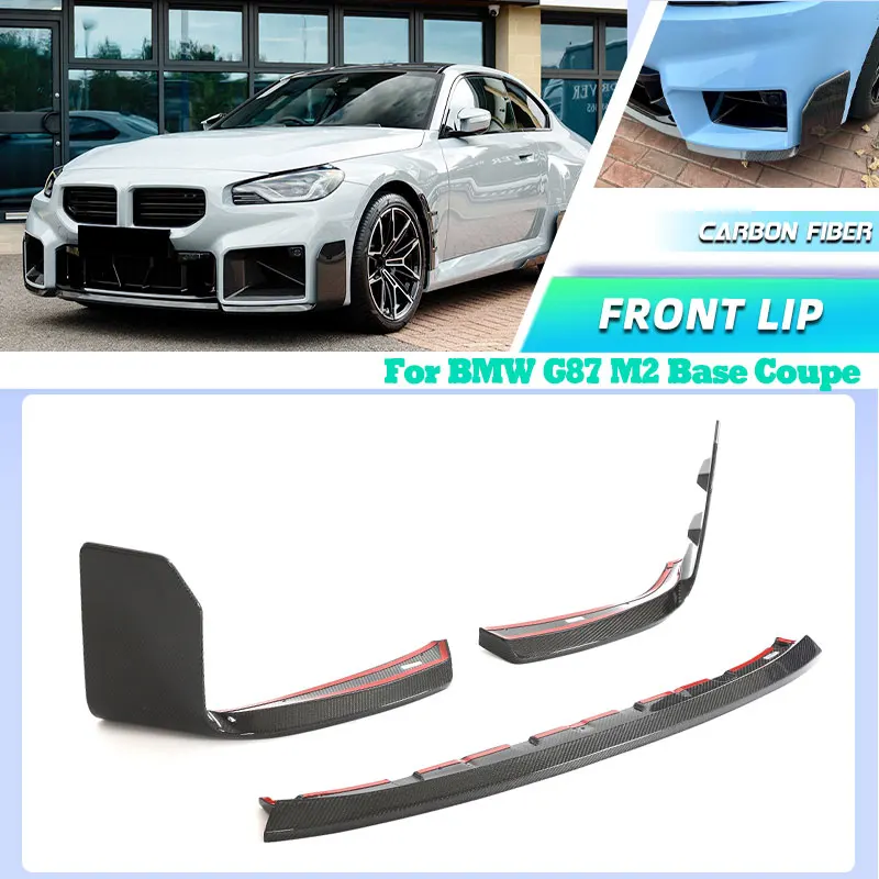 

Full Carbon Fiber Car Front Bumper Lip Spoiler for BMW G87 M2 Base Coupe 2-Door 2022-2024 Racing Front Lip Splitters Chin Apron