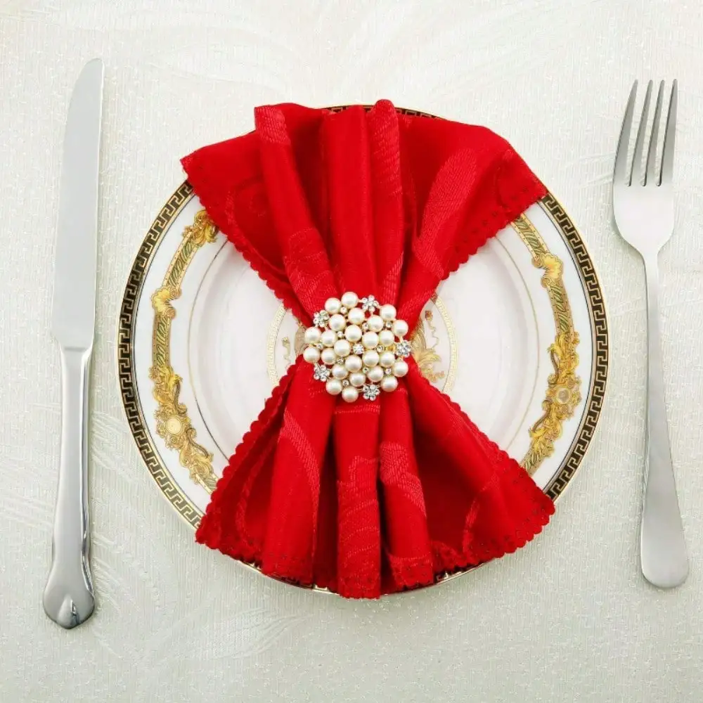 

24 Pieces Elegant Pearls Napkin Rings Set, for Table Setting Decor At Thanksgiving, Christmas, Valentine's, Wedding, Parties