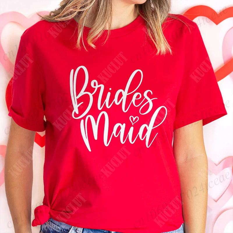 Engaged Women’s Bridal Shower T-shirt, Team Bride Squad Bachelorette Party Top, Hen Party Bridesmaid Shirts, Maid of Honor Tees