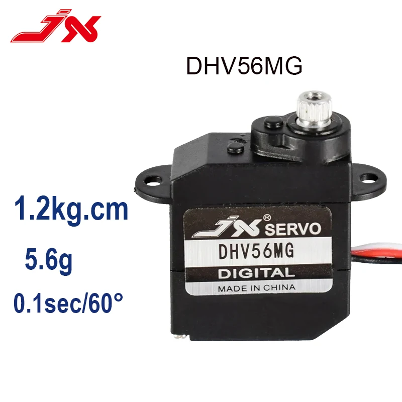 JX PDI-D56MG DHV56MG 1.2Kg 0.1Sec 5.6g Mini Servo Metal Gear Digital Coreless Motor For RC Car/Robot/Fixed Wing/Helicopter/Drone