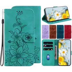Cute Lily Phone Case For Apple iPhone 15 14 13 Mini 11 12 Pro 6 6S 7 8 Plus SE 2020 XR X XS Max Flower Wallet Protect Coque D26F