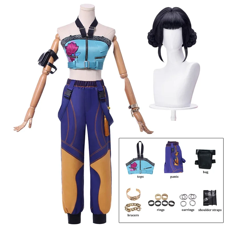 Kpop zoey cosplay traje peruca feminino meninas halloween carnaval comic-con festa role play outfits