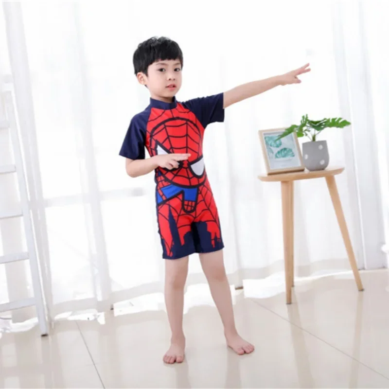 Cosplay Spider-Man Swimwear Boy Cool Cartoon Print Swimsuit Children One Piece Bathing Suit Beachwear Baby Toddler Swimming Suit