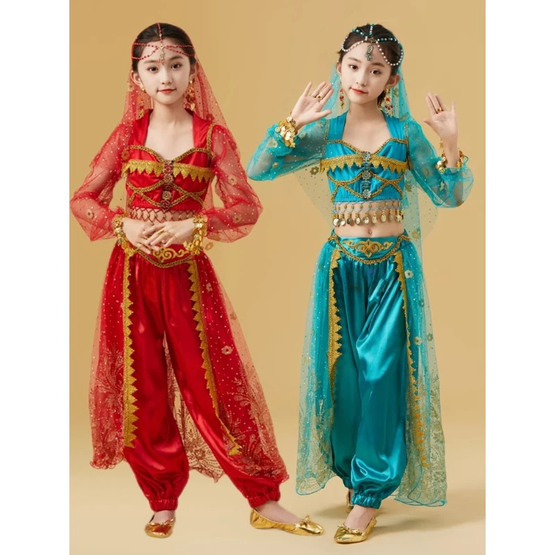 Danza nazionale per bambini danza dello Xinjiang danza danza del ventre abbigliamento da spettacolo per la giornata dei bambini