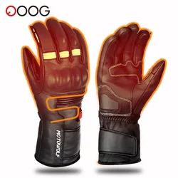 Gants Imperméables Chauds et Rechargeables en Peau de Mouton pour Moto, Écran Tactile, Ski, Hiver