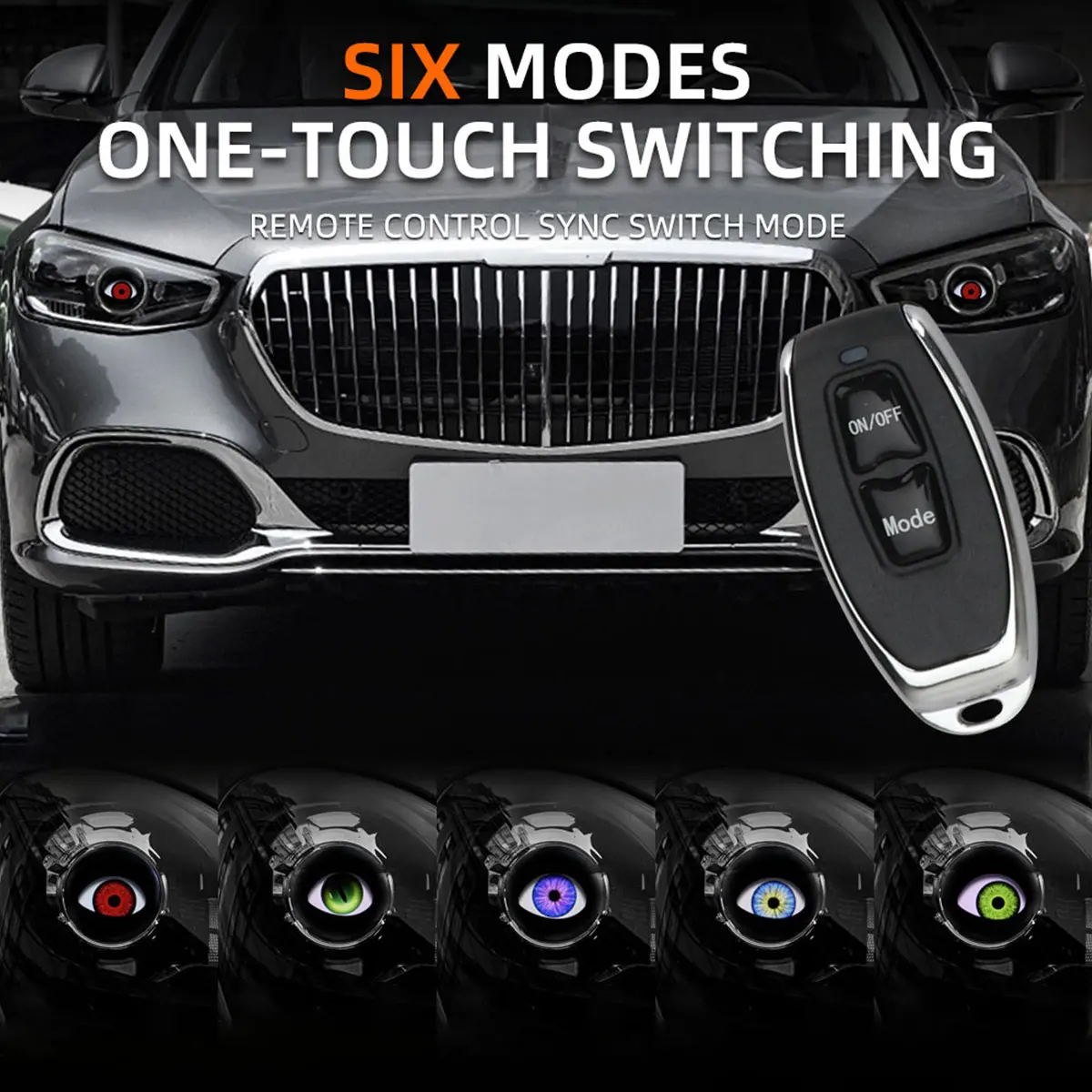 2pc Dynamic LED Car Headlights Devil Eye LED Car Light Headlight Assembly Modified Eagle Eye Light 3 Inch for 12V Cars Accessory