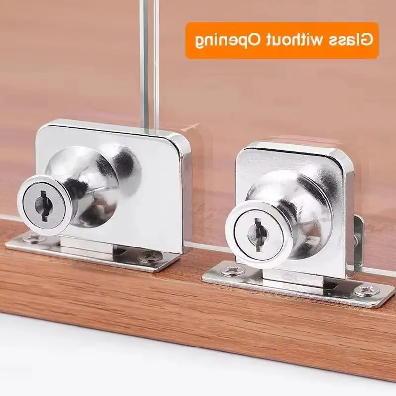 

Brand New 4Sets Glass Cabinet Locks Showcase Shopping Mall Jewelry Display Cabinet Locks Keys Alike / Keys Different