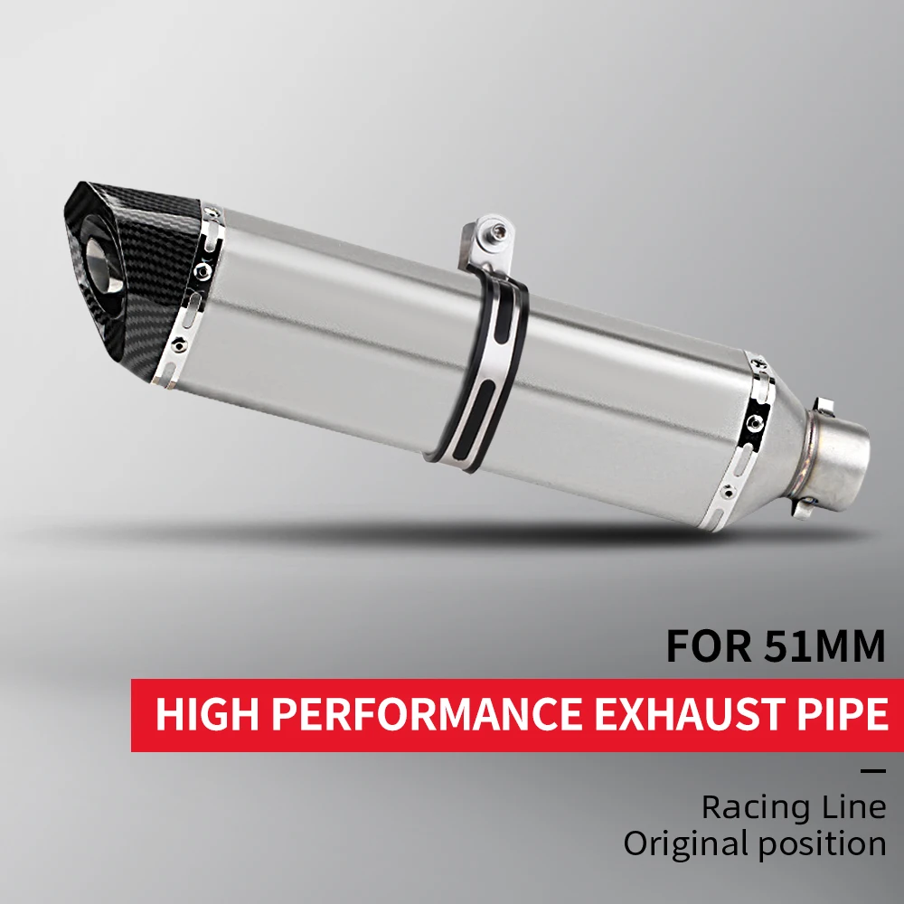 Universal modified motorcycle exhaust escape muffler for R3 R6 ZX4R Z900 Z1000 MT07 r15 mt15 250sr CBR650 300/370/470MM view 5