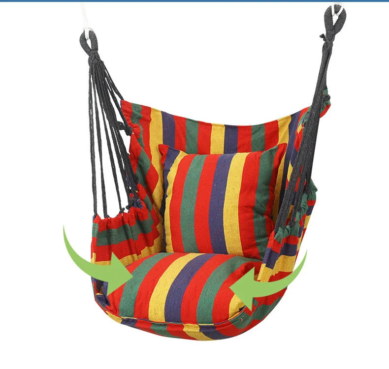 Hanging Swing Canvas Hanging Chair College Student Dormitory Hammock  Indoor Camping Swing Adult Leisure Chair With Pillow