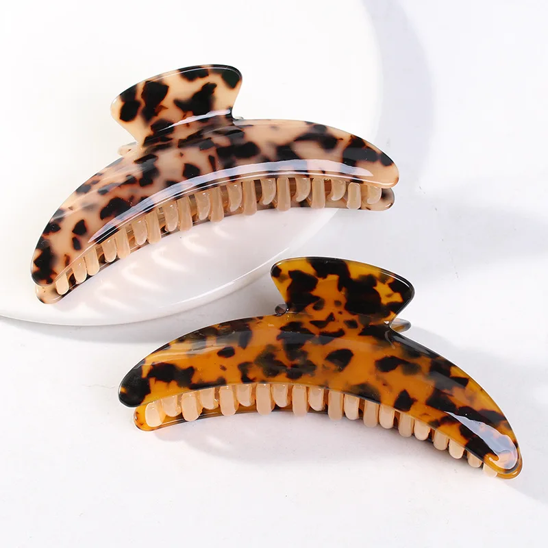 4.92 inch Acrylic Sheet Leopard Print Hair Claw for Women Girls Lengthen Version Hair Clips Bathing Hair Clamps Hair Accessories