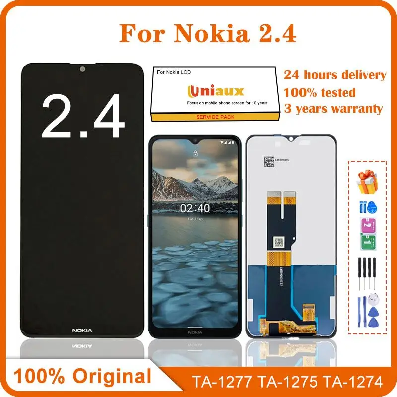 

LCD Display for Nokia 2.4, Touch Screen with Frame, Digitizer Assembly, TA-1277, TA-1275, TA-1274, TA-1270, 6.5 in