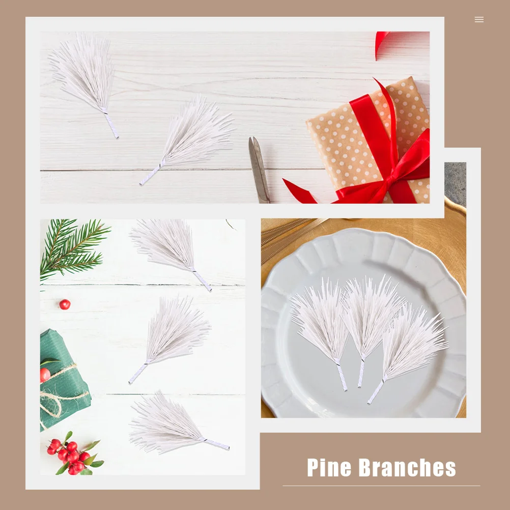 

Plastic PVC Artificial Pine Needlesfor DIY Wreath Christmas Supplies Faux Xmas Decorations Pine Branches Decor