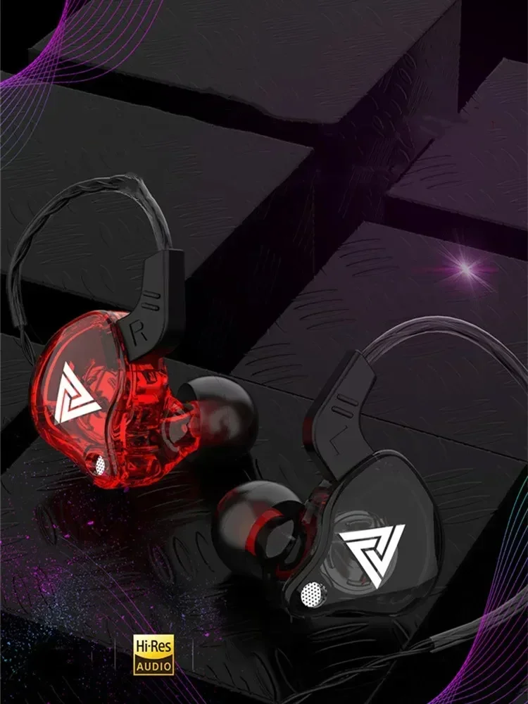 Original QKZ AK6 dans l'oreille écouteur 6 unité de pilote dynamique casque avec micro stéréo sport HIFI caisson de basses casque moniteur écouteurs