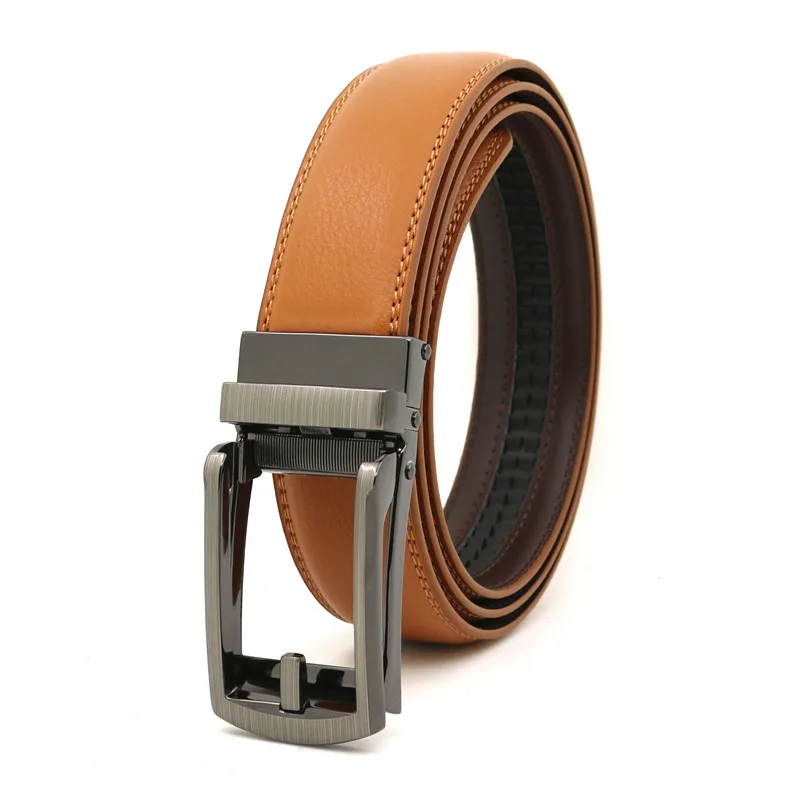 Leder-Klickgürtel für Herren und Damen, 3,1 cm, mit hochwertiger Legierung, automatischer Schnalle, Unisex, klassische Business-Gürtel für Jeans – Detail 5