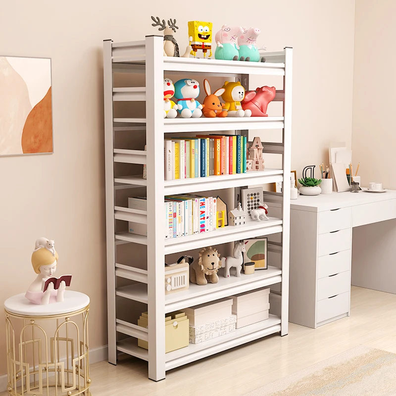 Xk Bookshelf and Storage Shelf Household Children's Picture Book Storage Rack Living Room Bookcase Iron Rack