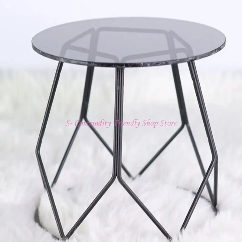 

85AE Miniature Round Iron Table 1/6 Scale for Dollhouses Living Room and Dining Room Furniture Display Accessories Decoration