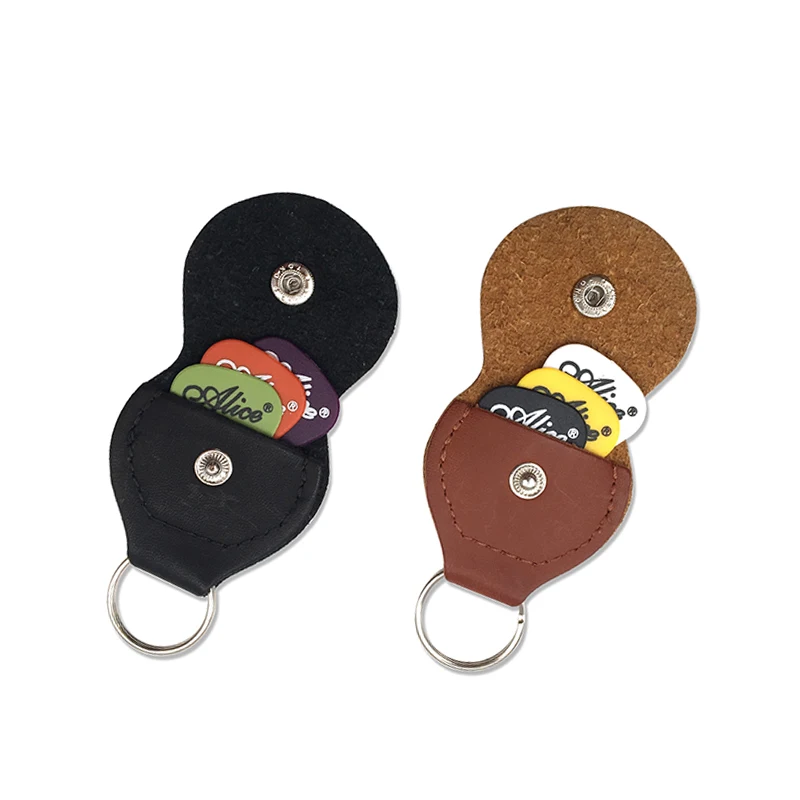  1Pc Leder Guitarra Plektrum Fall Tasche Gitarre Pick Halter Echte Schlüsselbund Form Gitarre Zubehör Lagerung Box Tragbare TMZ – Detail 9