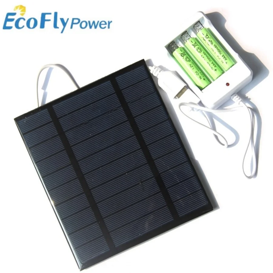 2.5W 5V, 2W 6V solar panel mobile power charger, AA/AAA battery charger, size 5/7