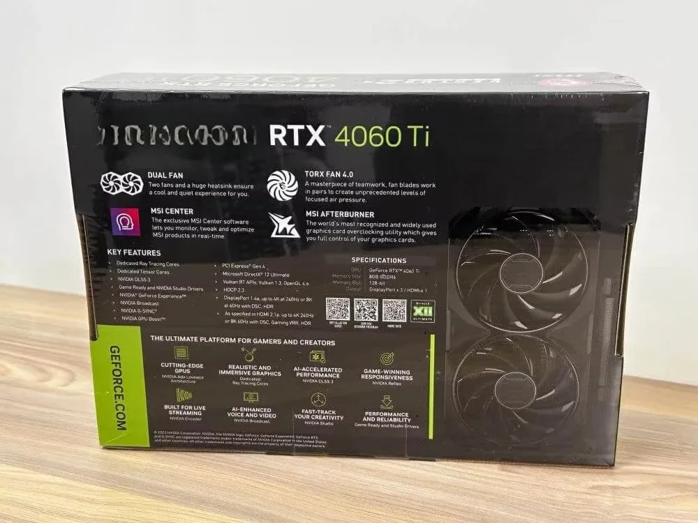 새로운 지포스 RTX 4060 벤투스 2X 블랙 8G OC 4060Ti 4070 4080S 12G 16G 24G 3X 게이밍 GPU 컴퓨터 데스크탑 그래픽 카드