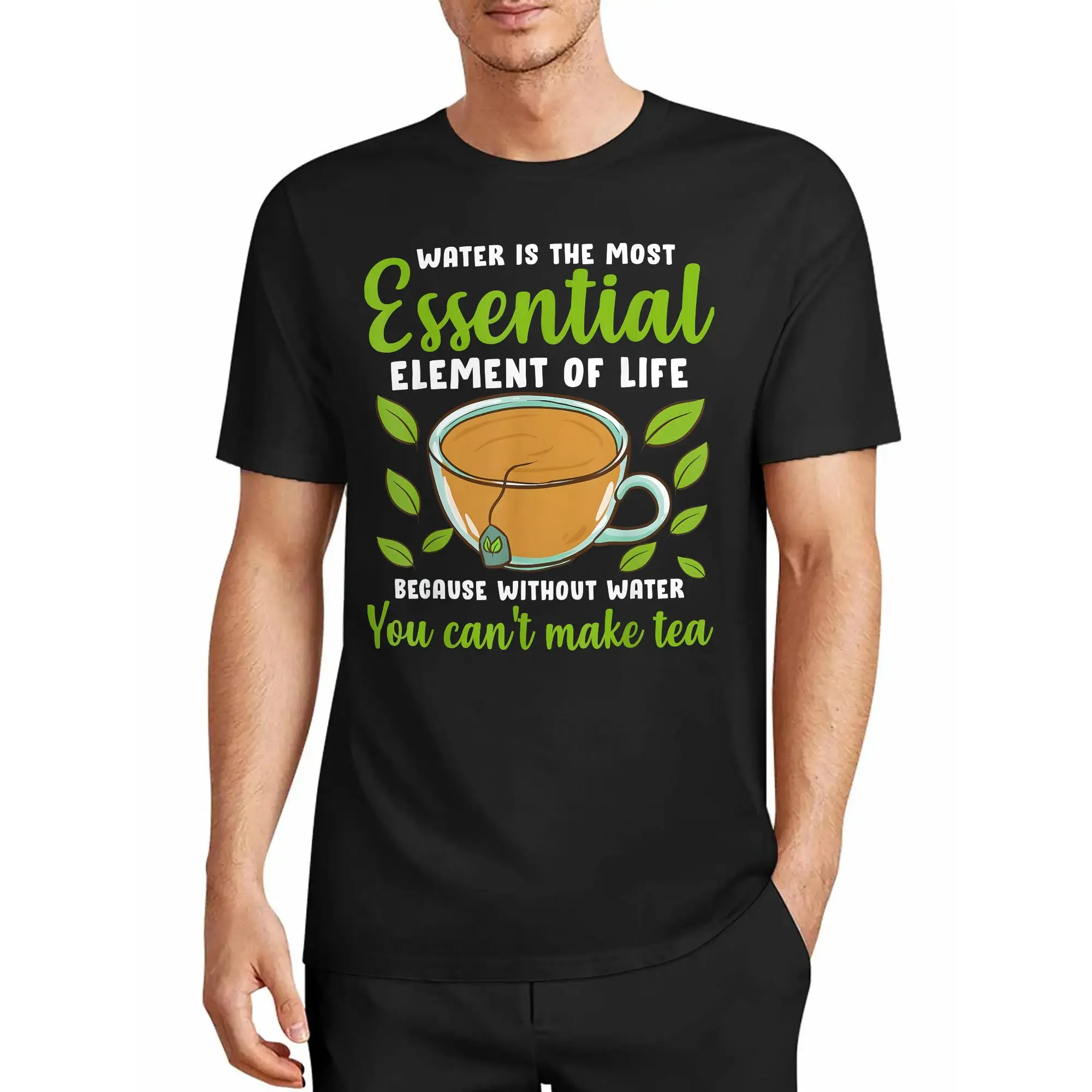 Men's T-Shirt Hot Tea Cup, Tea Brewing Cup, Tea Bag, Water Gift