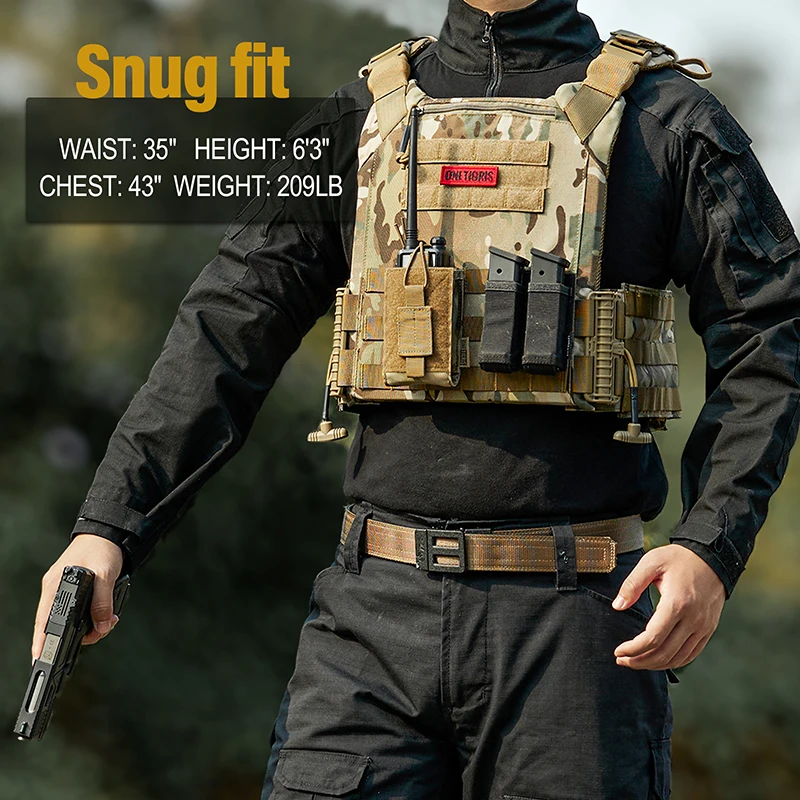 ONETIGRIS FYR Tactical Vest 500D Nylon Quick Release Adjustable Vest For 32-45 Inch Multifunction MOLLE Removable Hunting Vest