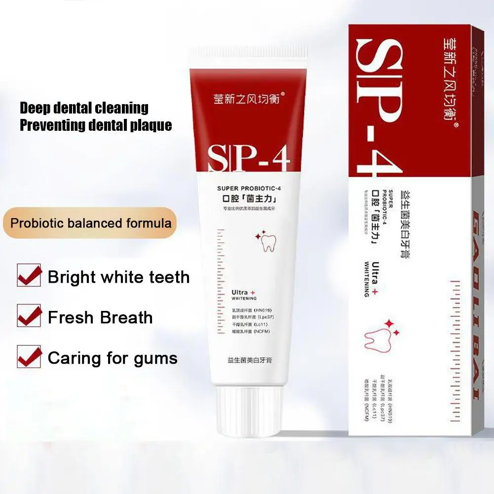 120g Probiotic Whitening Shark Toothpaste Whitening Oral Bad Cleaning Care Squeezed Removing Products Breath U4V5