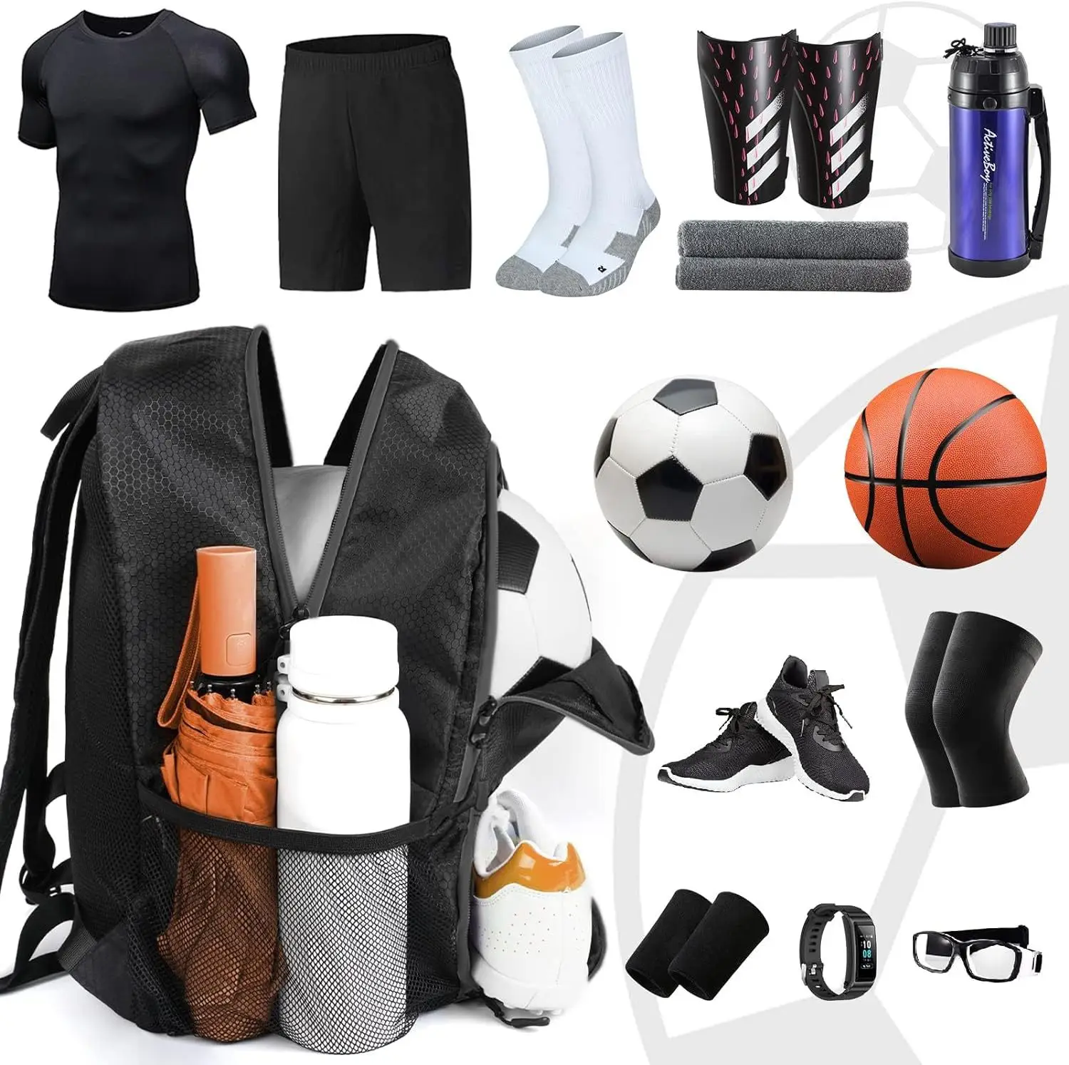 Cross border new backpack football bag waterproof sports equipment bag outdoor basketball volleyball bag convenient and lightwei