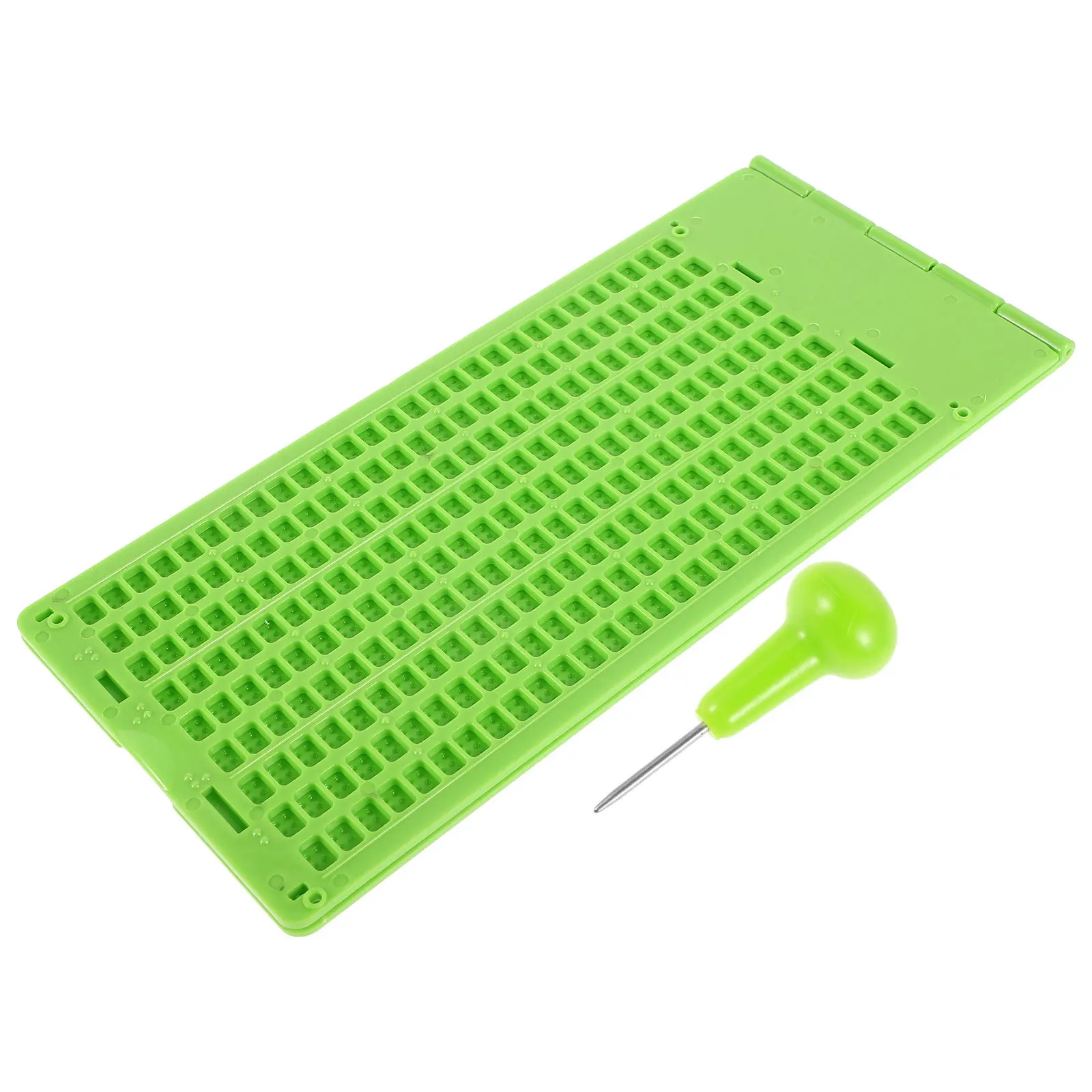 

1 Set Writing For Blind Plastic Portable Braille Plate Stylus Kit Learning Tool For Visually Impaired Braille Aid Writing