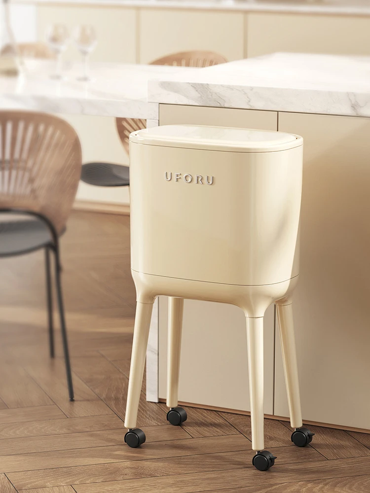 

Использование на кухне, без изгиба, мусорная корзина с высокой ножкой, большая емкость с колесом, мобильный дом, новая модель 2025 года, высокое эстетическое значение