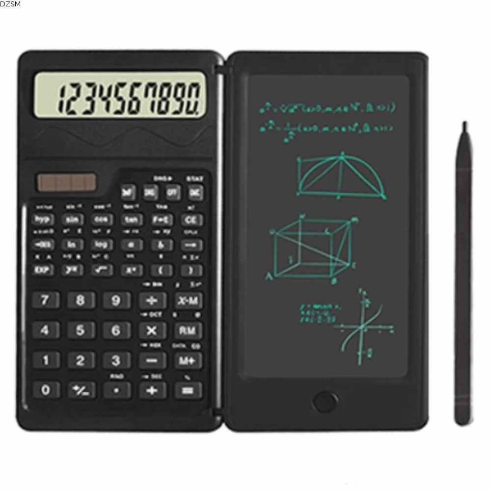 LCD Screen Scientific Calculator Foldable Design Solar Energy Foldable Calculator 2 in 1 12 Digits Display