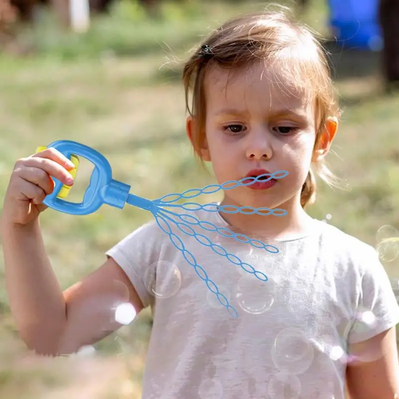 Baguette à Bulles de Dessin Animé avec Visage Souriant, Bâton de ixavec 10 Bulles Liquides, 32 Trous