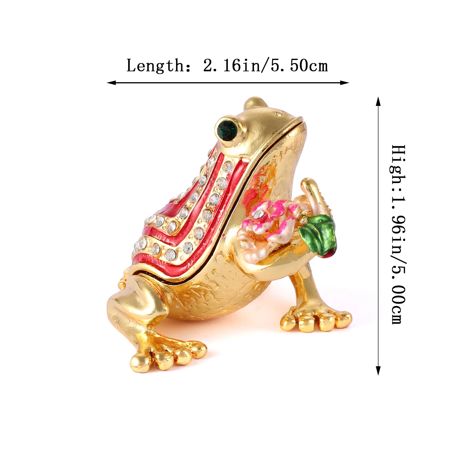 Qifu Home Decor Frog Shape  Metal Jewelry Trinket Box