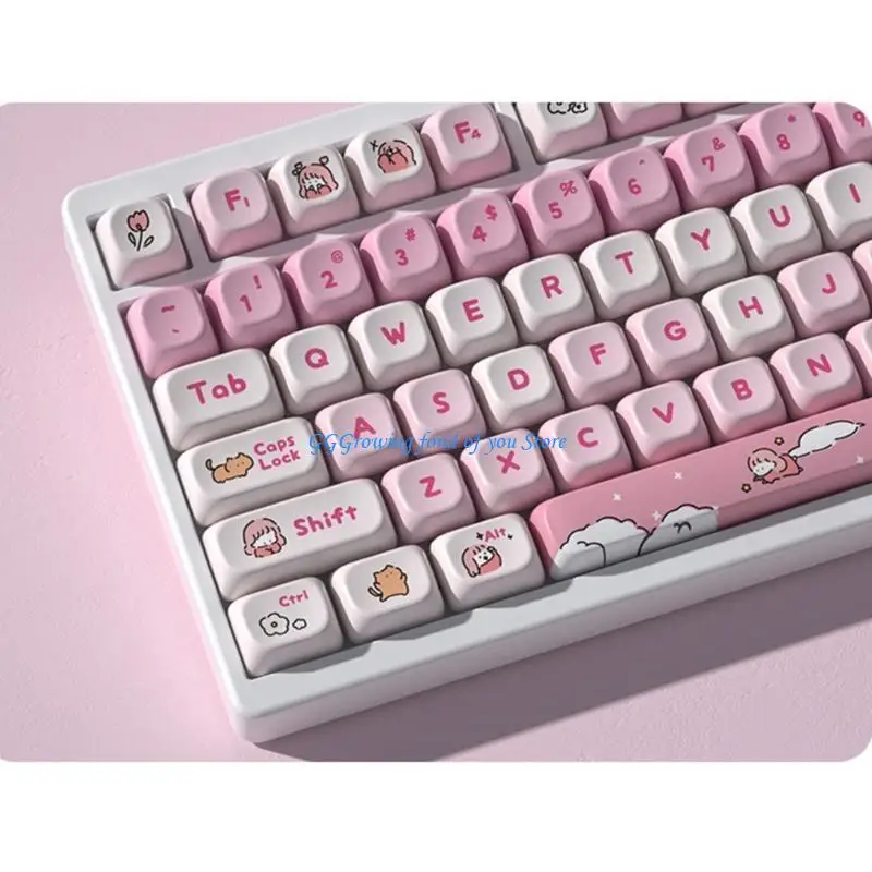 

H9EB Lazy Theme PBT Keycap Dye Subbed Keycaps For Mechanical Keyboard Decoration