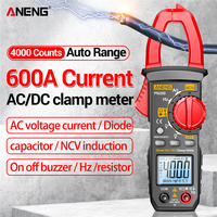 ANENG PN200 Clamp Meter Multimeter DC/AC 600A Current 4000 Counts Digital Ammeter Voltage Tester Car Hz Capacitance NCV Ohm Test