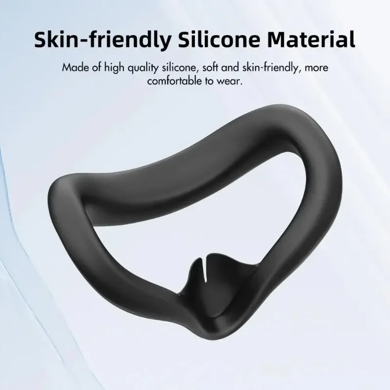 VR Silicone Face Cover For Meta Quest 3S Light Leakage-proof Replacement Sweat-proof Face Mask For Quest 3S Accessoies