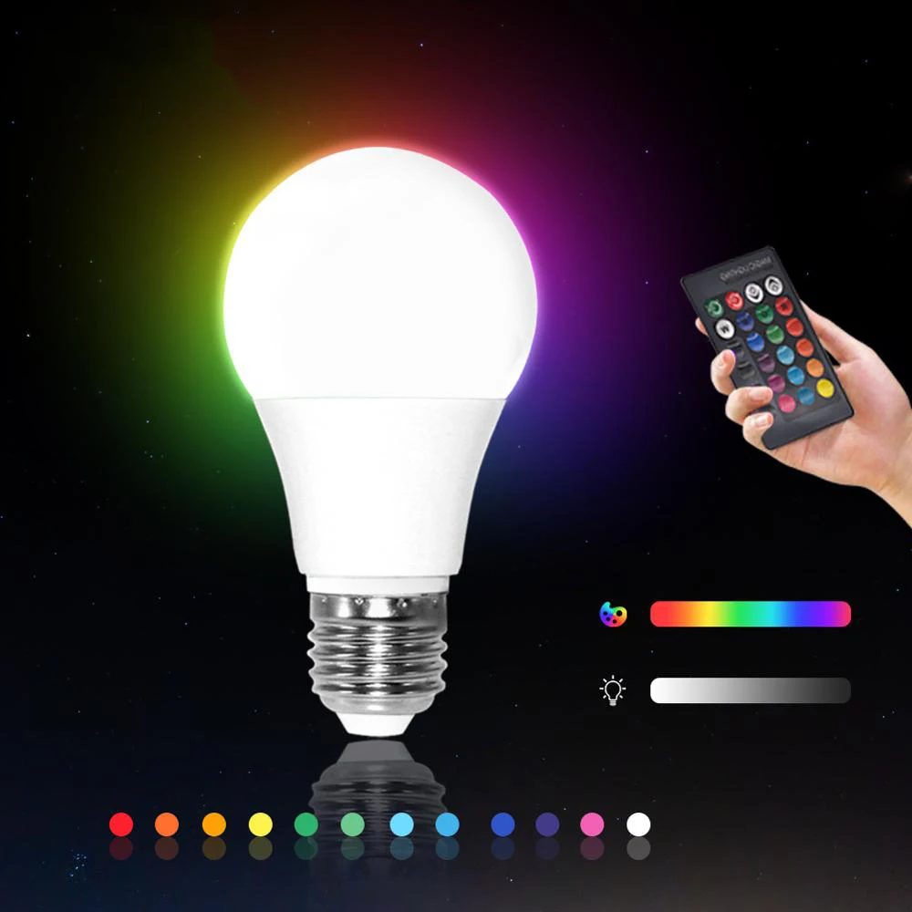 

LED RGB Bulb RGBW RGBWW E27 5W 10W 15W Spot Light Remote Colorful Holiday Party Bar AC220V 240V Home Decor Night Lamp