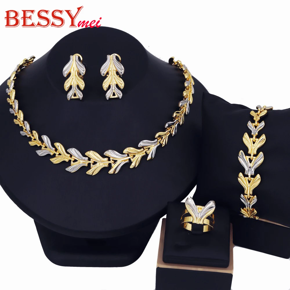 

Luxury Italian Jewelry Set For Women Christmas Gift 18K Gold Plated Wheat Collarbone Link Chain Bracelet 2025 New Ladies Jewelry