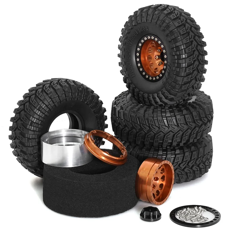

ABUM-4PCS 1.9 Metal Beadlock Tires Claw Mud Terrain Wheel Tires For FCX10 Axial SCX10 Pro SCX10 UTB18 TRX4