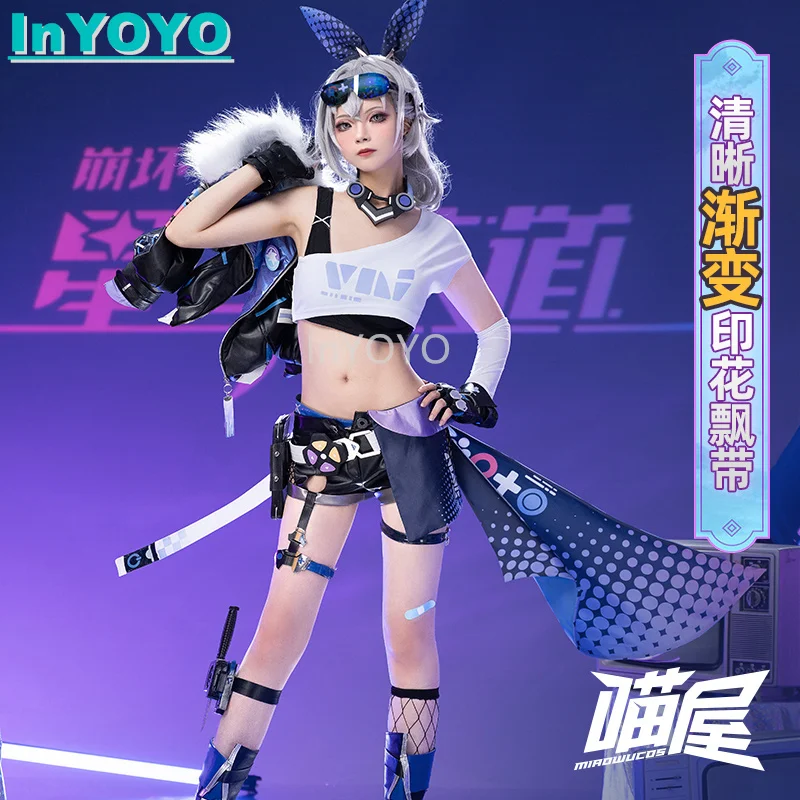 InYOYO Silver Wolf Cosplay Costume Honkai: Star Rail Game Suit Fashion Cool Uniform Jacket Shorts Halloween Party Outfit Women