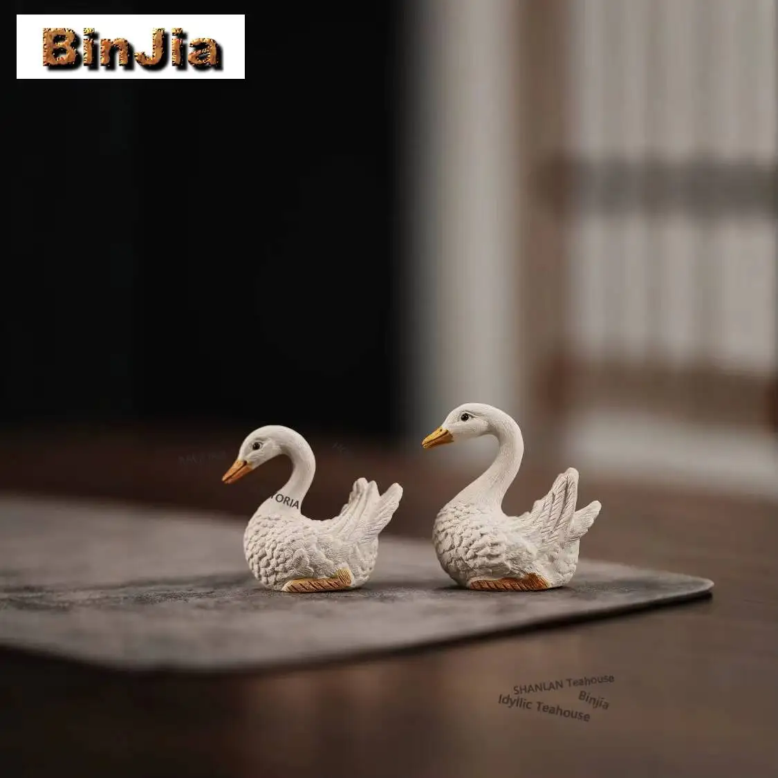 Purpler Sand White Goose Tea Pet Handmade Tea Sculpture Tea Figurine Play Toys Tea Statue Ornaments For Tea Accessories Crafts - view 6