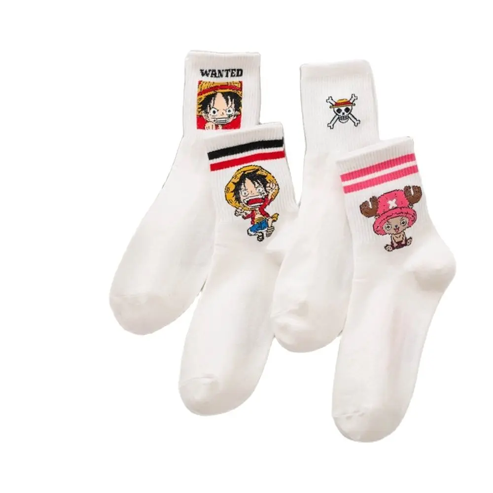 Anime One Piece Socks Unisex Cartoon Luffy Chopper Students Long Short Boat Luffy Socks Children Holiday Kids Birthday Gift Toys