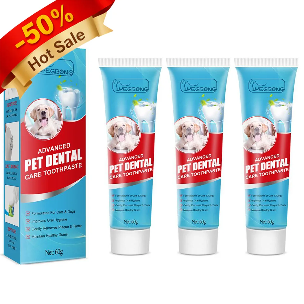 Pasta de dientes para el cuidado dental de mascotas, 3 uds., para limpieza de dientes, aliento fresco, control del sarro, eliminador de placa e higiene bucal
