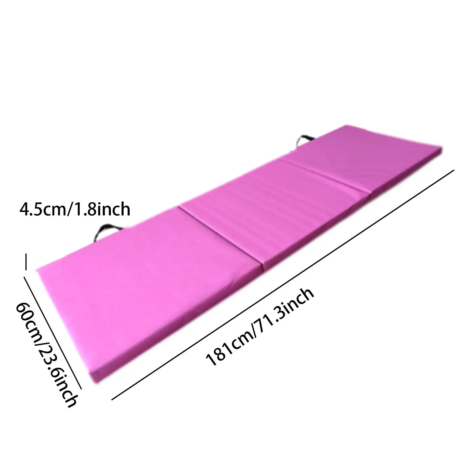 Tri Fold Folding Exercise Mat Floor Mat Nonslip PVC Leather with Handles for