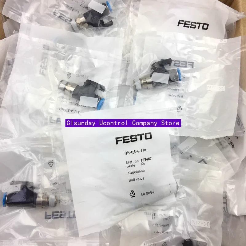 

2pcs New Original FESTO ball valve QH-QS-4-1/8 QH-QS-6-1/8 QH-QS-6 QH-QS-4