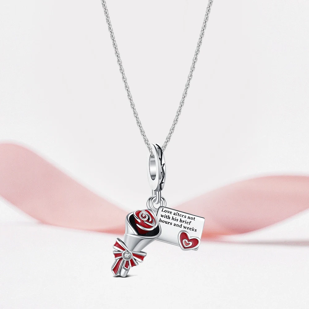 New Holiday Charm Love Story Pendant 925 Sterling Silver Bead Fit Bracelets Diy For Woman Valentine's Day Jewelry Love Gift