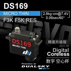 DualSky DS169 9g Micro sottile Servo digitale F3K F5K ala fissa Flap Aileron Micro Servo digitale per Drone ad ala fissa/aliante Rc